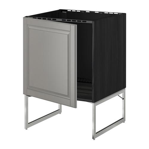 МЕТОД Напольный шкаф для раковины - под дерево черный, Будбин серый