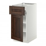 МЕТОД / ФОРВАРА Напольн шкаф двр/фр пнл/плк/2низ ящ - белый, Эдсерум под дерево коричневый, 40x60 см МЕТОД / ФОРВАРА Напольн шкаф двр/фр пнл/плк/2низ ящ - белый, Эдсерум под дерево коричневый, 40x60 см