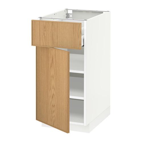 МЕТОД / МАКСИМЕРА Напольный шкаф с ящиком/дверью - белый, Экестад дуб, 40x60 см МЕТОД / МАКСИМЕРА Напольный шкаф с ящиком/дверью - белый, Экестад дуб, 40x60 см