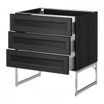 МЕТОД / ФОРВАРА Нплн шк 3 фрнт/3 средн ящика - 80x60x60 см, Лаксарби черно-коричневый, под дерево черный МЕТОД / ФОРВАРА Нплн шк 3 фрнт/3 средн ящика - 80x60x60 см, Лаксарби черно-коричневый, под дерево черный