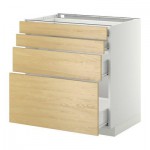 МЕТОД / ФОРВАРА Напольн шкаф 4 фронт панели/4 ящика - 80x60 см, Тингсрид под березу, белый МЕТОД / ФОРВАРА Напольн шкаф 4 фронт панели/4 ящика - 80x60 см, Тингсрид под березу, белый