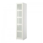 ПАКС Гардероб с 1 дверью - Пакс Бергсбу матовое стекло/белый, белый, 50x60x201 см ПАКС Гардероб с 1 дверью - Пакс Бергсбу матовое стекло/белый, белый, 50x60x201 см