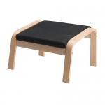POÄNG табурет для ног березовый шпон/Смидиг черный
