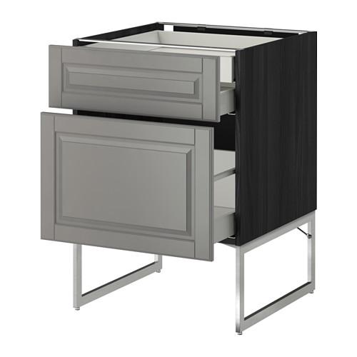 МЕТОД / МАКСИМЕРА Напольн шкаф 2фронт пнл/2низ/1вс ящ - под дерево черный, Будбин серый, 60x60x60 см МЕТОД / МАКСИМЕРА Напольн шкаф 2фронт пнл/2низ/1вс ящ - под дерево черный, Будбин серый, 60x60x60 см