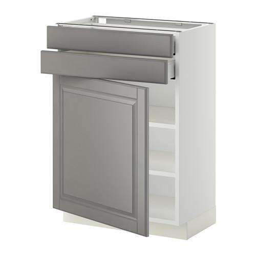 МЕТОД / МАКСИМЕРА Напольный шкаф с дверцей/2 ящиками - белый, Будбин серый, 60x37 см