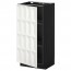 МЕТОД Напольный шкаф с полками - под дерево черный, Гэррестад белый, 40x37 см