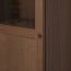 BILLY/OXBERG стеллаж/панельная/стеклянная дверь коричневый ясеневый шпон/стекло