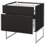 МЕТОД / МАКСИМЕРА Напольн шкаф 2фронт пнл/2низ/1вс ящ - под дерево черный, Кунгсбакка антрацит, 80x60x60 см