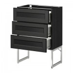 МЕТОД / ФОРВАРА Нплн шк 3 фрнт/3 средн ящика - 60x37x60 см, Лаксарби черно-коричневый, под дерево черный МЕТОД / ФОРВАРА Нплн шк 3 фрнт/3 средн ящика - 60x37x60 см, Лаксарби черно-коричневый, под дерево черный