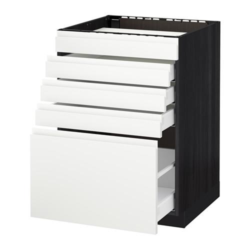 МЕТОД / МАКСИМЕРА Напольн шк д/вар панели/5фасад/4ящ - под дерево черный, Воксторп белый, 60x60 см МЕТОД / МАКСИМЕРА Напольн шк д/вар панели/5фасад/4ящ - под дерево черный, Воксторп белый, 60x60 см