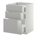 МЕТОД / ФОРВАРА Напольный шкаф с 3 ящиками - 60x60 см, Гревста нержавеющ сталь, белый МЕТОД / ФОРВАРА Напольный шкаф с 3 ящиками - 60x60 см, Гревста нержавеющ сталь, белый