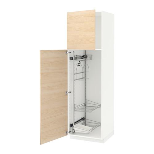 МЕТОД Выс шк с отд д/акс д/убрк - белый, Аскерсунд под светлый ясень, 60x60x200 см МЕТОД Выс шк с отд д/акс д/убрк - белый, Аскерсунд под светлый ясень, 60x60x200 см