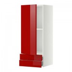 МЕТОД / ФОРВАРА Навесной шкаф с дверцей/2 ящика - 40x100 см, Рингульт глянцевый красный, белый МЕТОД / ФОРВАРА Навесной шкаф с дверцей/2 ящика - 40x100 см, Рингульт глянцевый красный, белый