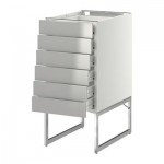 МЕТОД / ФОРВАРА Напольн шкаф 6фронт пнл/6 низ ящ - 40x60x60 см, Гревста нержавеющ сталь, белый МЕТОД / ФОРВАРА Напольн шкаф 6фронт пнл/6 низ ящ - 40x60x60 см, Гревста нержавеющ сталь, белый