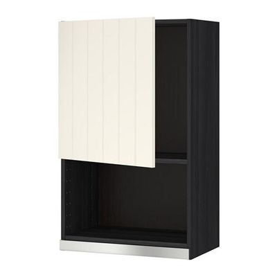 МЕТОД Навесной шкаф для СВЧ-печи - 60x100 см, Хитарп белый с оттенком, под дерево черный