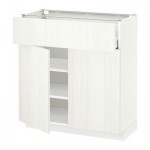 МЕТОД / МАКСИМЕРА Напольный шкаф+ящик/2дверцы - 80x37 см, Росдаль белый ясень, белый МЕТОД / МАКСИМЕРА Напольный шкаф+ящик/2дверцы - 80x37 см, Росдаль белый ясень, белый