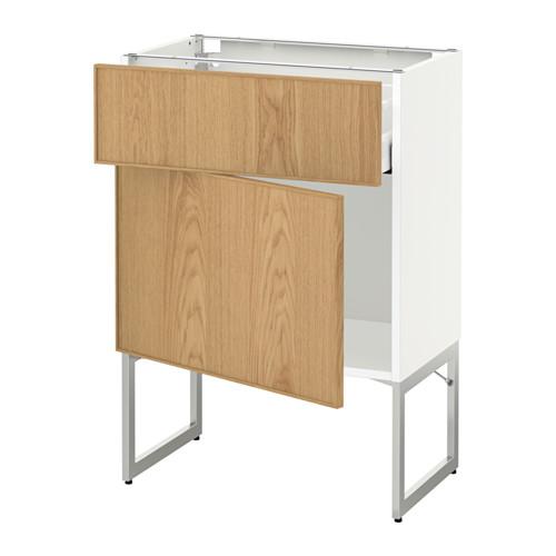МЕТОД / МАКСИМЕРА Напольный шкаф с ящиком/дверью - белый, Экестад дуб, 60x37x60 см МЕТОД / МАКСИМЕРА Напольный шкаф с ящиком/дверью - белый, Экестад дуб, 60x37x60 см