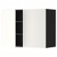 МЕТОД Навесной шкаф с полками/2дверцы - под дерево черный, Хэггеби белый, 80x60 см