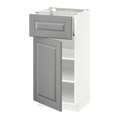 МЕТОД / ФОРВАРА Напольный шкаф с ящиком/дверью - 40x37 см, Будбин серый, белый МЕТОД / ФОРВАРА Напольный шкаф с ящиком/дверью - 40x37 см, Будбин серый, белый