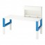 PÅHL стол с дополнительным модулем белый/синий 128x58 cm