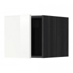 МЕТОД Верхний шкаф - под дерево черный, Рингульт глянцевый белый МЕТОД Верхний шкаф - под дерево черный, Рингульт глянцевый белый