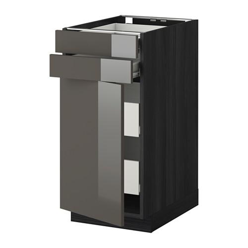 МЕТОД / ФОРВАРА Нплн шк двр/2фрнт/2нзк/2срд ящ - под дерево черный, Рингульт глянцевый серый, 40x60 см МЕТОД / ФОРВАРА Нплн шк двр/2фрнт/2нзк/2срд ящ - под дерево черный, Рингульт глянцевый серый, 40x60 см