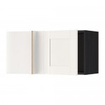 МЕТОД Шкаф навесной угловой - под дерево черный, Сэведаль белый