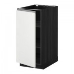 МЕТОД Напольный шкаф с полками - 40x60 см, Нодста белый/алюминий, под дерево черный