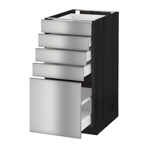 МЕТОД / МАКСИМЕРА Напольный шкаф с 5 ящиками - под дерево черный, Гревста нержавеющ сталь, 40x60 см МЕТОД / МАКСИМЕРА Напольный шкаф с 5 ящиками - под дерево черный, Гревста нержавеющ сталь, 40x60 см