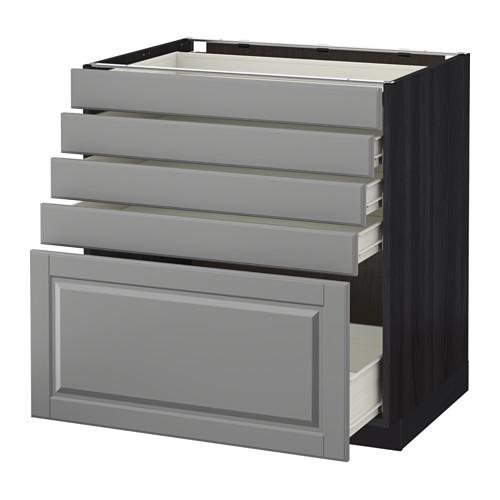 МЕТОД / ФОРВАРА Напольный шкаф с 5 ящиками - 80x60 см, Будбин серый, под дерево черный МЕТОД / ФОРВАРА Напольный шкаф с 5 ящиками - 80x60 см, Будбин серый, под дерево черный