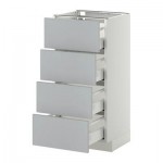 МЕТОД / МАКСИМЕРА Напольн шкаф 4 фронт панели/4 ящика - 40x37 см, Веддинге серый, белый МЕТОД / МАКСИМЕРА Напольн шкаф 4 фронт панели/4 ящика - 40x37 см, Веддинге серый, белый