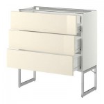 МЕТОД / ФОРВАРА Напольн шкаф 3фронт пнл/2низ/2ср ящ - 80x37x60 см, Рингульт глянцевый кремовый, белый МЕТОД / ФОРВАРА Напольн шкаф 3фронт пнл/2низ/2ср ящ - 80x37x60 см, Рингульт глянцевый кремовый, белый