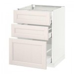 МЕТОД / МАКСИМЕРА Напольный шкаф с 3 ящиками - 60x60 см, Лаксарби белый, белый