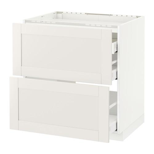 МЕТОД / МАКСИМЕРА Напольн шкаф/2 фронт пнл/3 ящика - белый, Сэведаль белый, 80x60 см