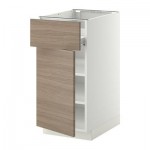 МЕТОД / ФОРВАРА Напольн шкаф с полкой/ящиком/дверью - белый, Брокхульт под грецкий орех светло-серый, 40x60 см МЕТОД / ФОРВАРА Напольн шкаф с полкой/ящиком/дверью - белый, Брокхульт под грецкий орех светло-серый, 40x60 см