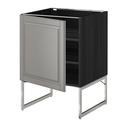 МЕТОД Напольный шкаф с полками - под дерево черный, Будбин серый, 60x60x60 см МЕТОД Напольный шкаф с полками - под дерево черный, Будбин серый, 60x60x60 см