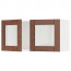 МЕТОД Навесной шкаф с 2 стеклянн дверями - белый, Филипстад коричневый