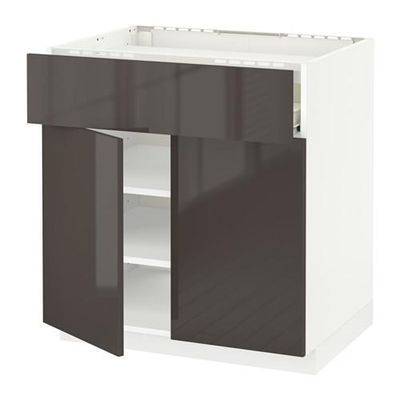 МЕТОД / ФОРВАРА Нплн шк д/врч пнл/ящ/плк/2дв - Рингульт глянцевый серый, белый МЕТОД / ФОРВАРА Нплн шк д/врч пнл/ящ/плк/2дв - Рингульт глянцевый серый, белый