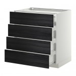 МЕТОД / ФОРВАРА Напольн шкаф/4фронт пнл/4ящика - белый, Тингсрид под дерево черный, 80x60 см МЕТОД / ФОРВАРА Напольн шкаф/4фронт пнл/4ящика - белый, Тингсрид под дерево черный, 80x60 см