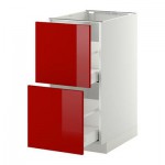 МЕТОД / МАКСИМЕРА Напольн шкаф 2фрнт/2выс ящ - 40x60 см, Рингульт глянцевый красный, белый МЕТОД / МАКСИМЕРА Напольн шкаф 2фрнт/2выс ящ - 40x60 см, Рингульт глянцевый красный, белый