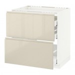 МЕТОД / МАКСИМЕРА Напольн шкаф/2 фронт пнл/3 ящика - белый, Воксторп глянцевый светло-бежевый, 80x60 см МЕТОД / МАКСИМЕРА Напольн шкаф/2 фронт пнл/3 ящика - белый, Воксторп глянцевый светло-бежевый, 80x60 см