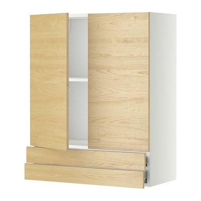 МЕТОД / ФОРВАРА Навесной шкаф/2дверцы/2ящика - 80x100 см, Тингсрид под березу, белый МЕТОД / ФОРВАРА Навесной шкаф/2дверцы/2ящика - 80x100 см, Тингсрид под березу, белый