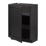 МЕТОД Напольный шкаф с полками - под дерево черный, Лерх черная морилка, 60x37 см МЕТОД Напольный шкаф с полками - под дерево черный, Лерх черная морилка, 60x37 см