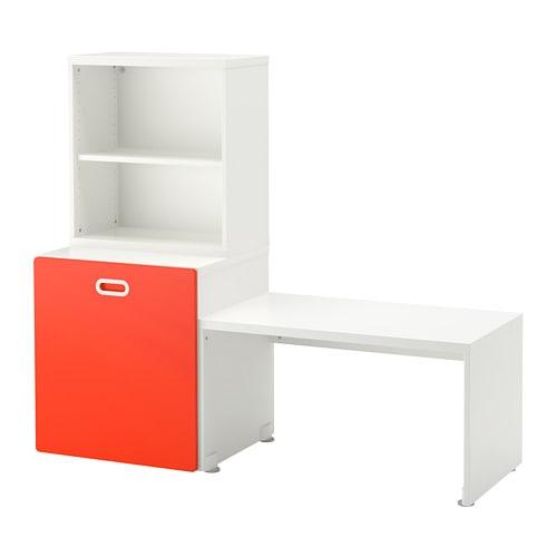 СТУВА / ФРИТИДС Стол с отделением для игрушек - белый/красный, 150x50x128 см