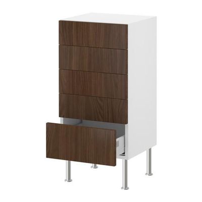 ФАКТУМ Напольный шкаф с 5 ящиками - Валла под грецкий орех, 40x37 см ФАКТУМ Напольный шкаф с 5 ящиками - Валла под грецкий орех, 40x37 см