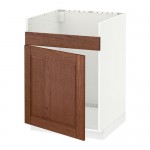 МЕТОД Нплн шкаф для одинарн мойки ДУМШЁ - белый, Филипстад коричневый