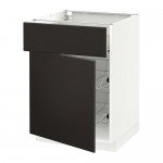 МЕТОД / ФОРВАРА Напольн шкаф с пров корз/ящ/дверью - белый, Кунгсбакка антрацит, 60x60 см МЕТОД / ФОРВАРА Напольн шкаф с пров корз/ящ/дверью - белый, Кунгсбакка антрацит, 60x60 см