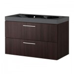 ГОДМОРГОН Шкаф для раковины с 2 ящ - черно-коричневый ГОДМОРГОН Шкаф для раковины с 2 ящ - черно-коричневый