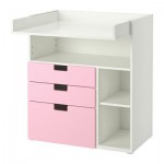 СТУВА Пеленальный столик с 3 ящиками - белый/розовый