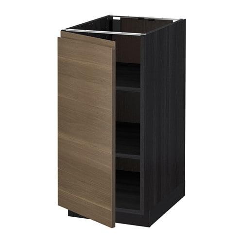 МЕТОД Напольный шкаф с полками - под дерево черный, Воксторп под грецкий орех, 40x60 см МЕТОД Напольный шкаф с полками - под дерево черный, Воксторп под грецкий орех, 40x60 см